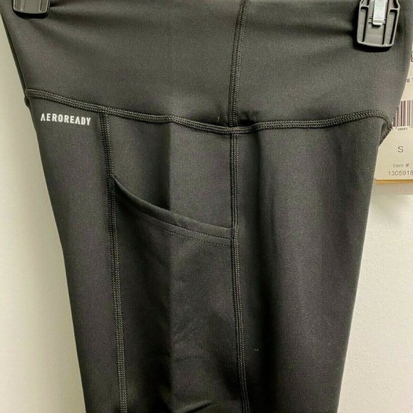 ADIDAS Women 7/8 Length 3-Stripe Active Tight High Waisted--Black - Picture 7 of 11